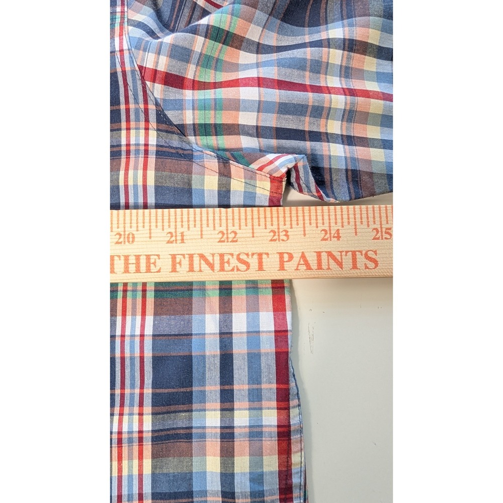 Chaps Mens Large Plaid Easy Care Short Sleeve Button Down Shirt Large Y2K 90s - Picture 6 of 8
